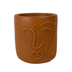 Full Lashes Terracotta Face Planter 4" - Default Title (6601580)