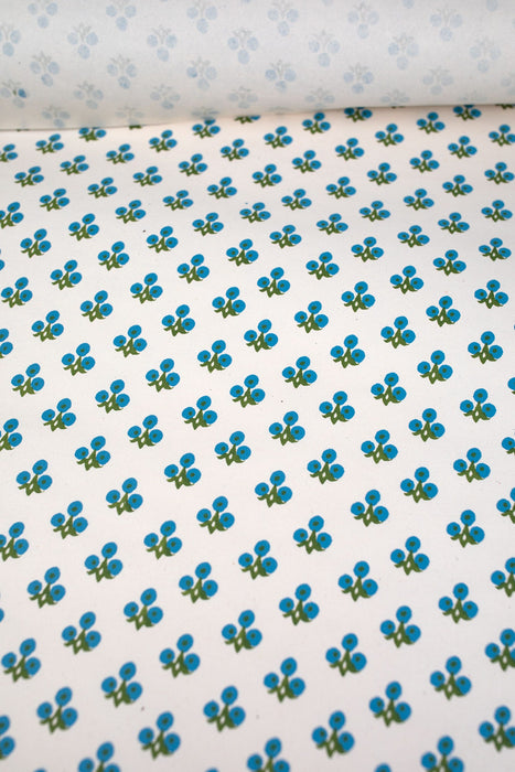 Blue Floral Gift Wrap 2