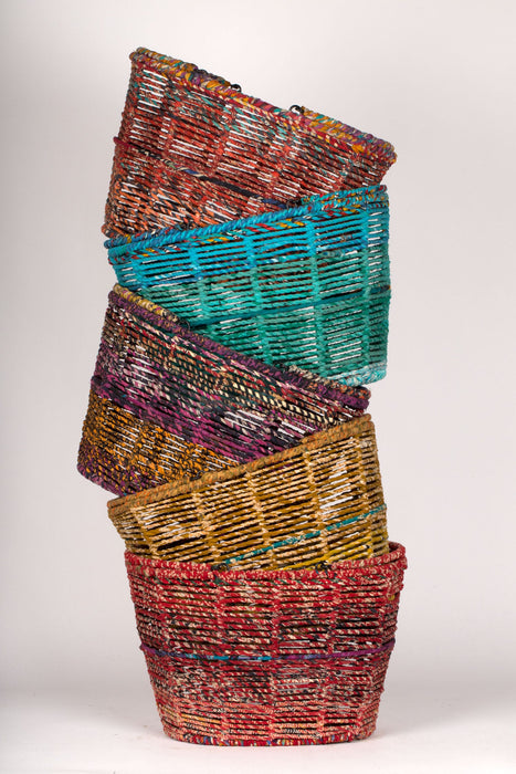 Recycled Sari Market Basket 5
