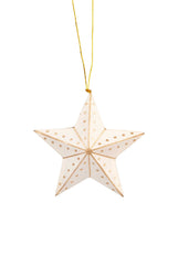 Gold & White Star Ornament