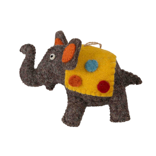 Lucky Felted Elephant Ornament