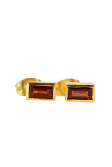 Garnet Gold Baguette Earrings