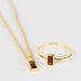 Garnet Gold Necklace thumbnail 3