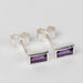 Silver Amethyst Baguette Earrings thumbnail 3