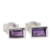 Silver Amethyst Baguette Earrings thumbnail 1