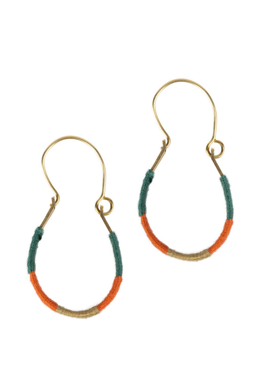 Wrapped-Up Brass Hoops - Multicolored