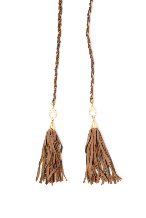 Leather Tassel Tie Necklace 2