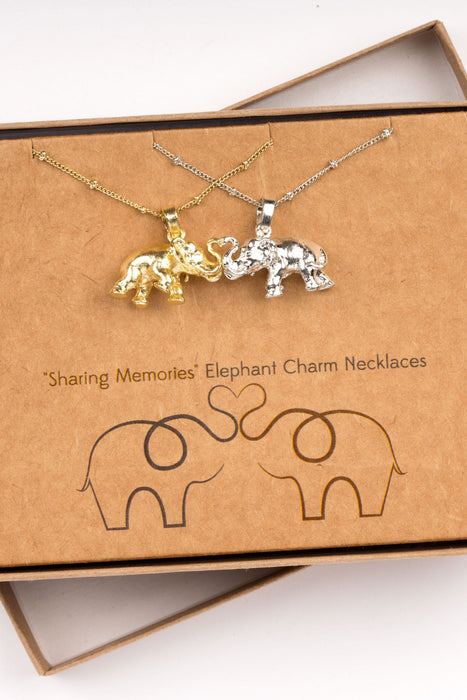 Elephant Charm Necklace Set 2