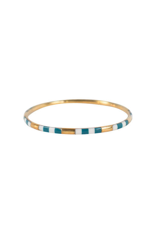 Short Stripes Bangle Bracelet Blue