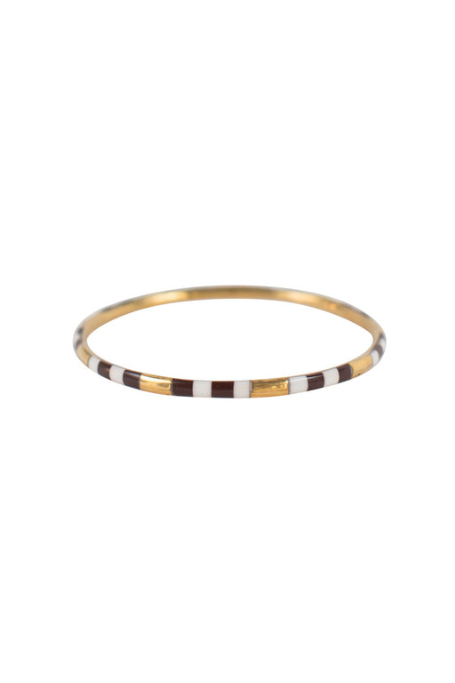 Short Stripes Bangle Bracelet Burgundy