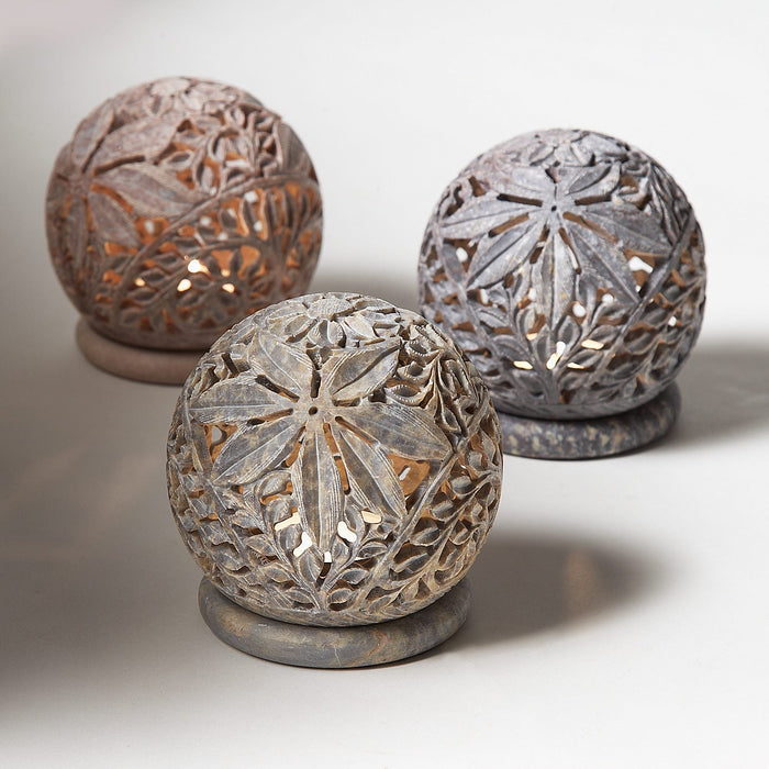 Stone Globe Candleholder 5