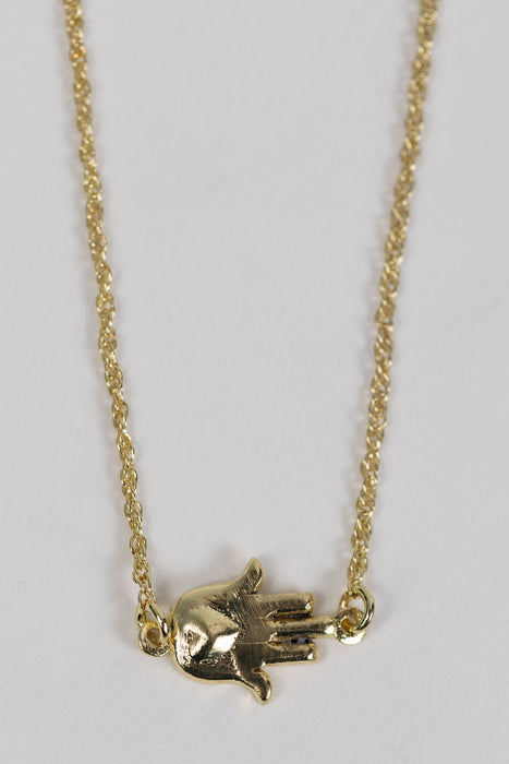 Golden Hamsa Hand Necklace 2