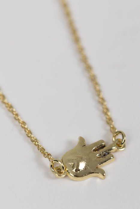 Golden Hamsa Hand Necklace 3