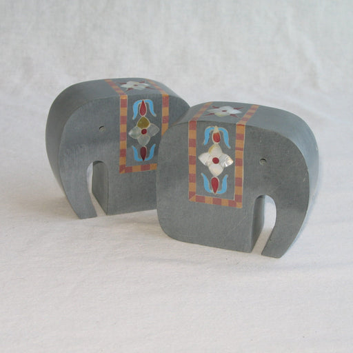 Gray Elephant Bookends