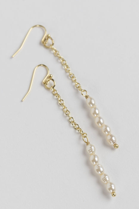 Chain & Pearl Drop Earrings 4