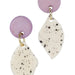 Purple Circle Diamond Dangle Earrings thumbnail 1