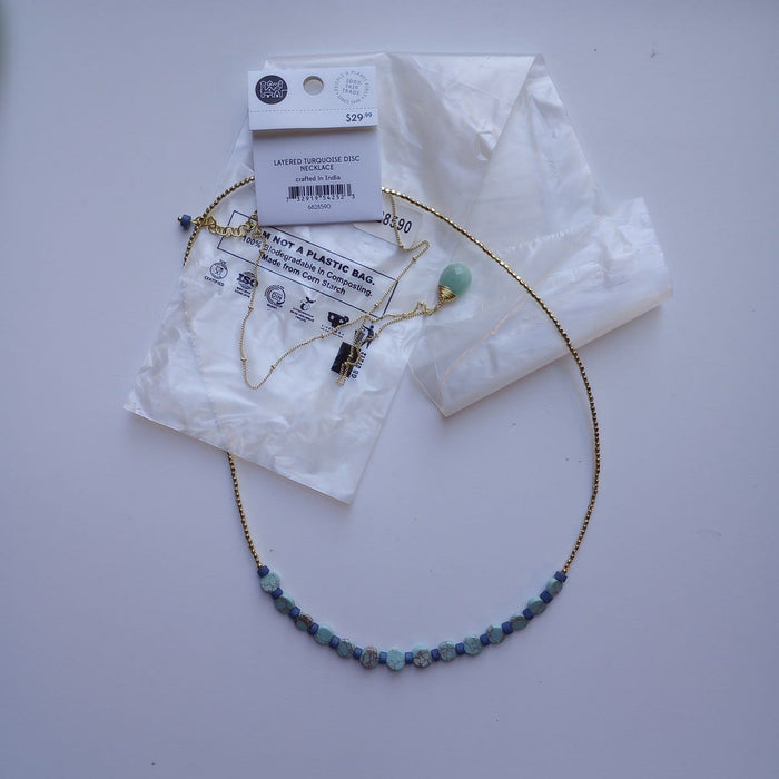 Layered Turquoise Disc Necklace 3