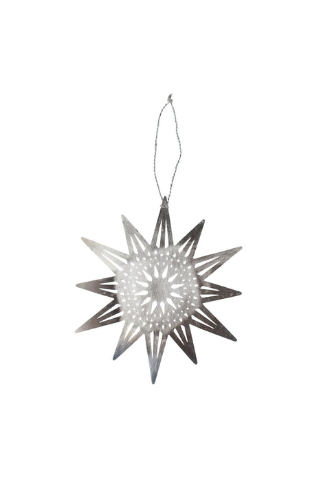 Bright Silver Star Ornament 1