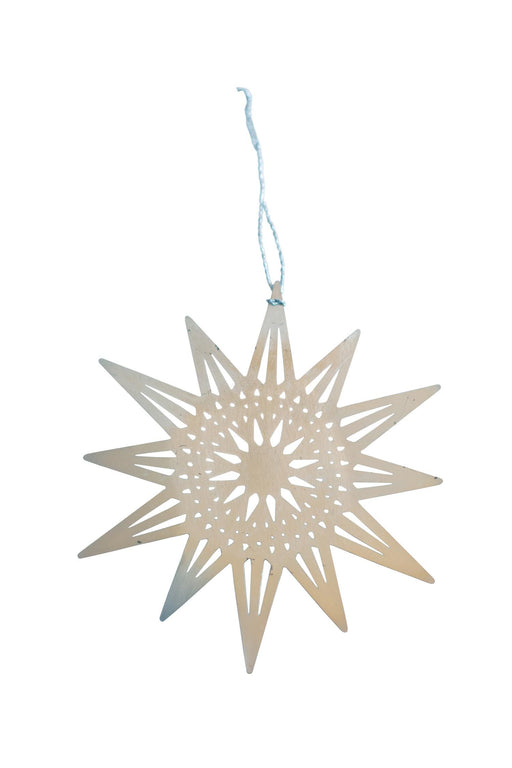 Brushed Silver Star Ornament