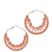 Crochet Hoop Earrings - Coral thumbnail 1