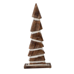 Handcarved Wood Winter Tree - Default Title (6832610)