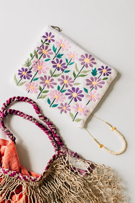 Embroidered Floral Pouch 3