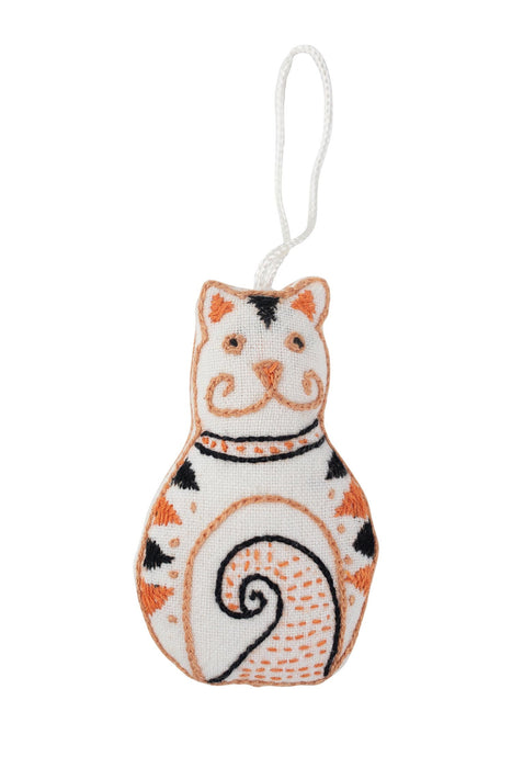 Embroidered Cat Ornament 1