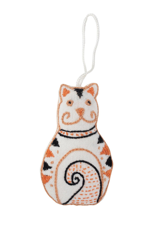 Embroidered Cat Ornament
