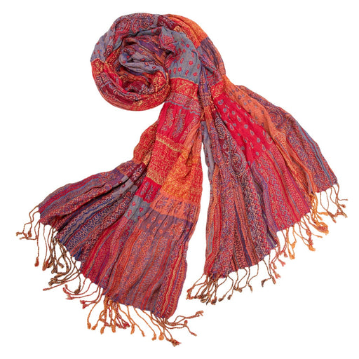 Paisley in Pink Jacquard Scarf