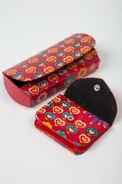 Hearts Leather Glasses Case 4