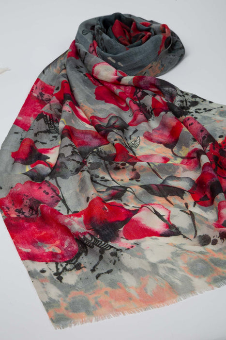 Poppies Wool Scarf 2