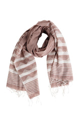 Jamdani Weave Brown Scarf