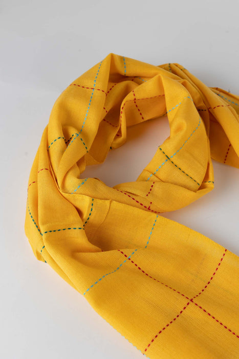 Goldenrod Kantha Stitch Scarf 2