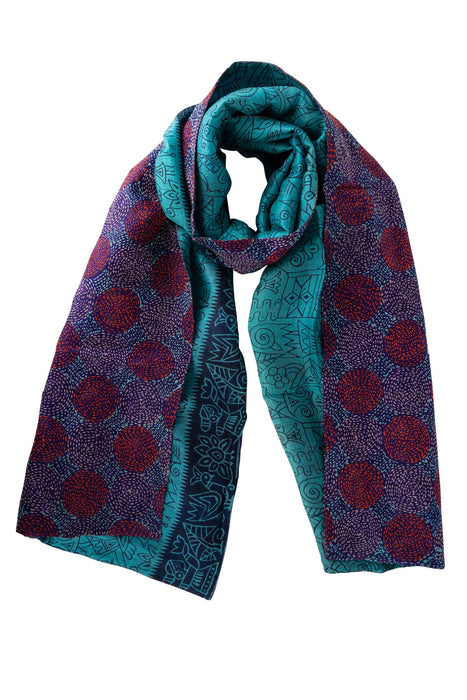 Kantha Circles Silk Scarf 3