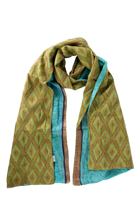 Kantha Diamonds Silk Scarf 2