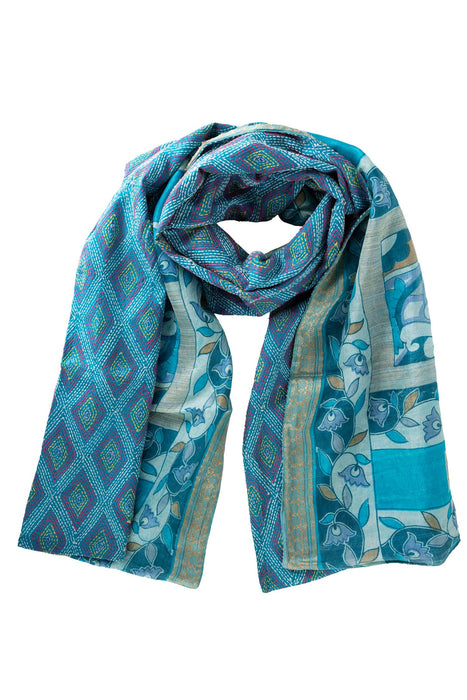 Kantha Diamonds Silk Scarf 3