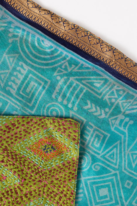 Kantha Diamonds Silk Scarf 7