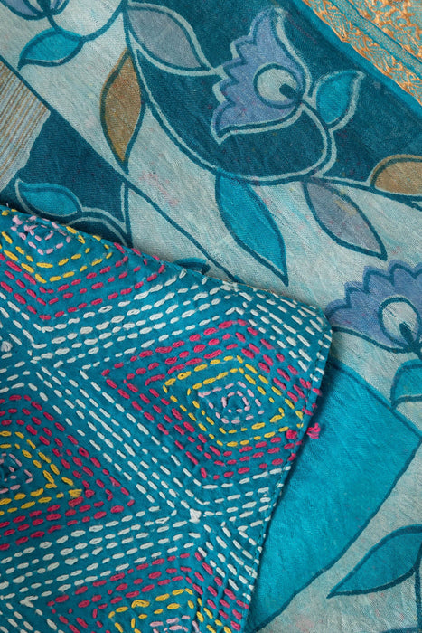 Kantha Diamonds Silk Scarf 8