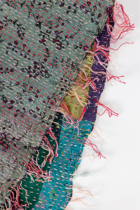 Patchwork Kantha Silk Shawl 5