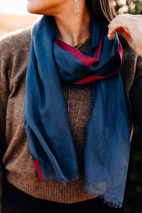 Navy and Red Scarf 2