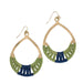 Crisscross Thread Earrings Green & Blue thumbnail 1