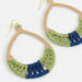 Crisscross Thread Earrings Green & Blue thumbnail 2