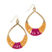 Crisscross Thread Earrings Yellow & Pink thumbnail 1