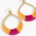 Crisscross Thread Earrings Yellow & Pink thumbnail 2