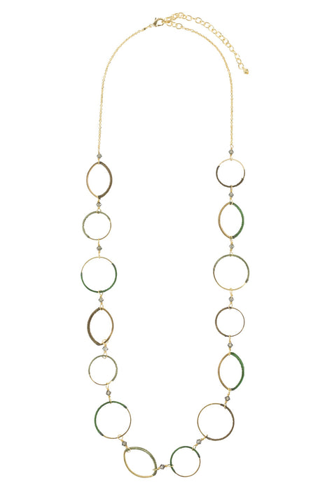 Green & Gold Hoop Necklace 1