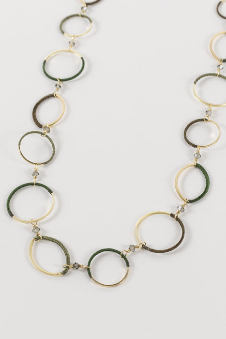 Green & Gold Hoop Necklace 2