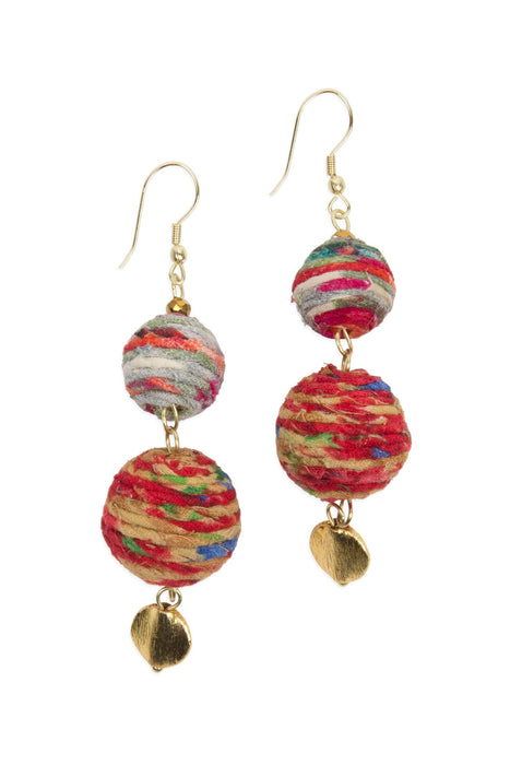 Party Beads Sari Earrings 1