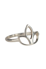 Silvery Lotus Ring