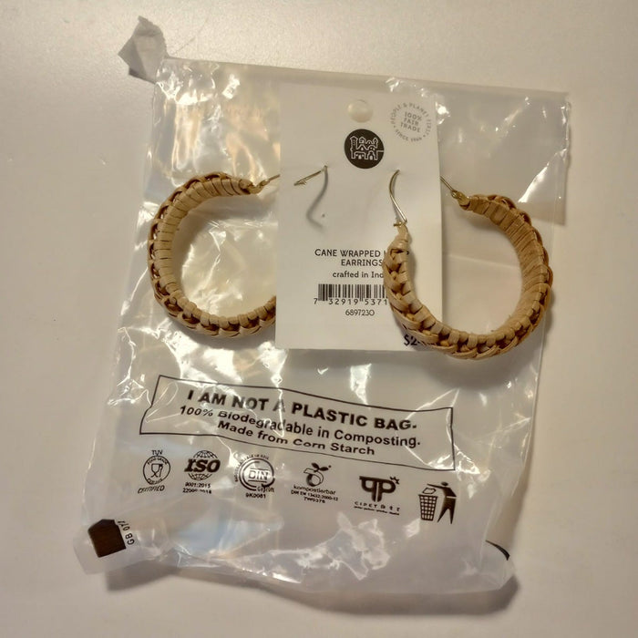 Cane Wrapped Hoop Earrings 5