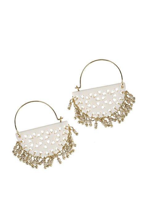 Latte Fringe Earrings 1